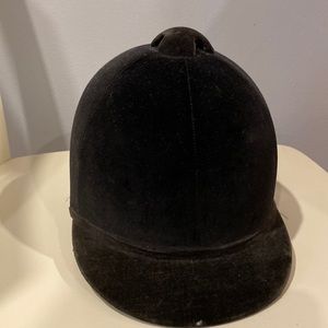 Vintage velvet black riding cap.